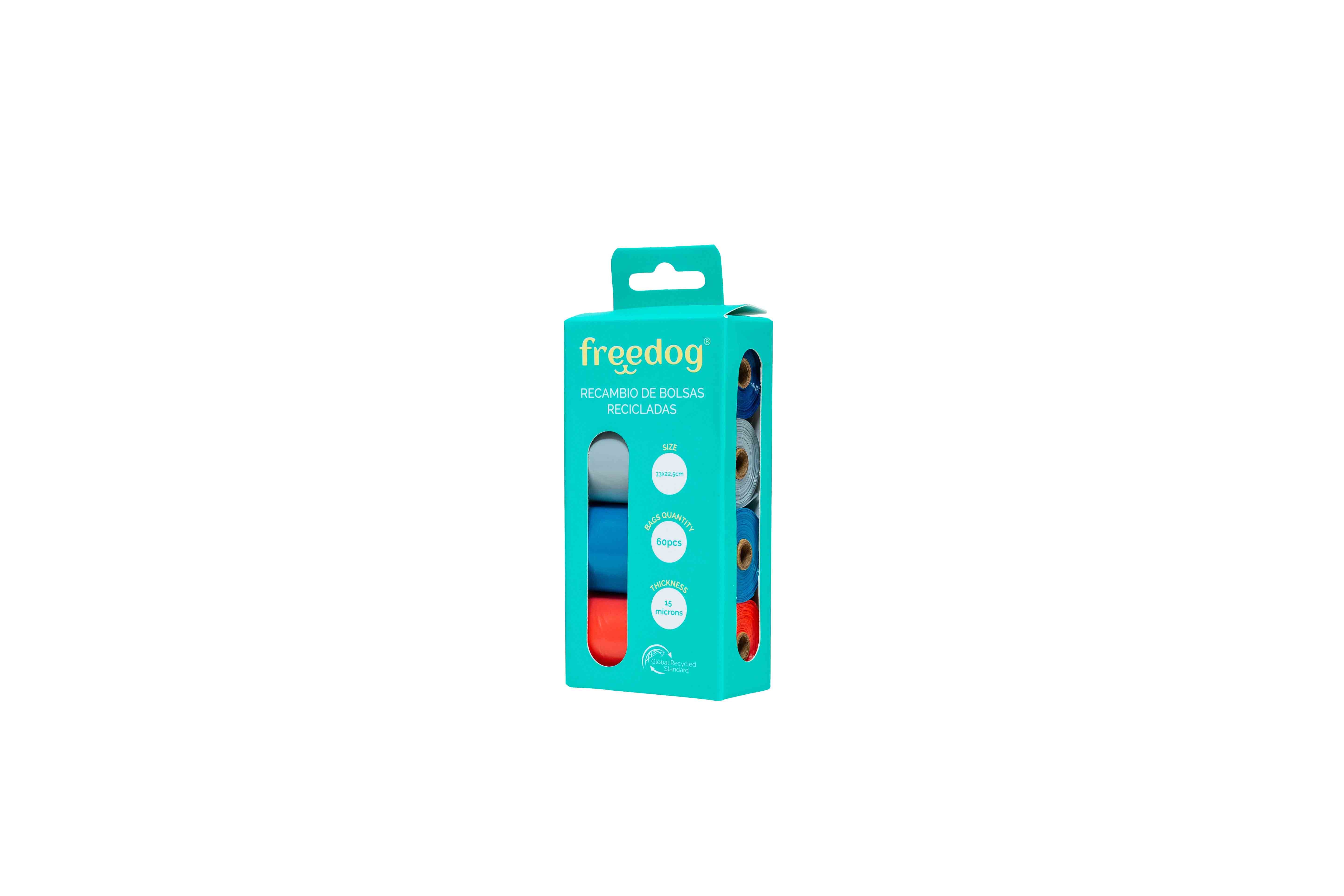 Freedog zamjenski set kesica za izmet izrađenih od recikliranog materijala.