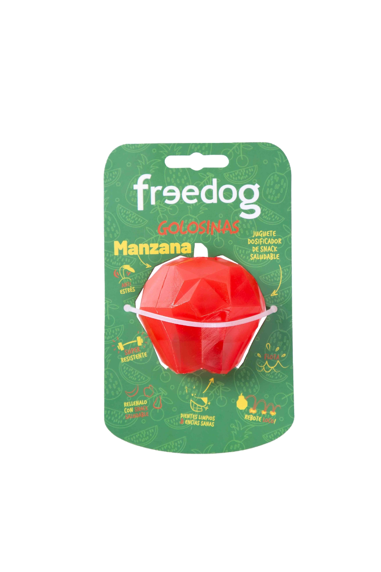FREEDOG Golosinas Manzana – Interaktivna gumena igračka za poslastice jabuka