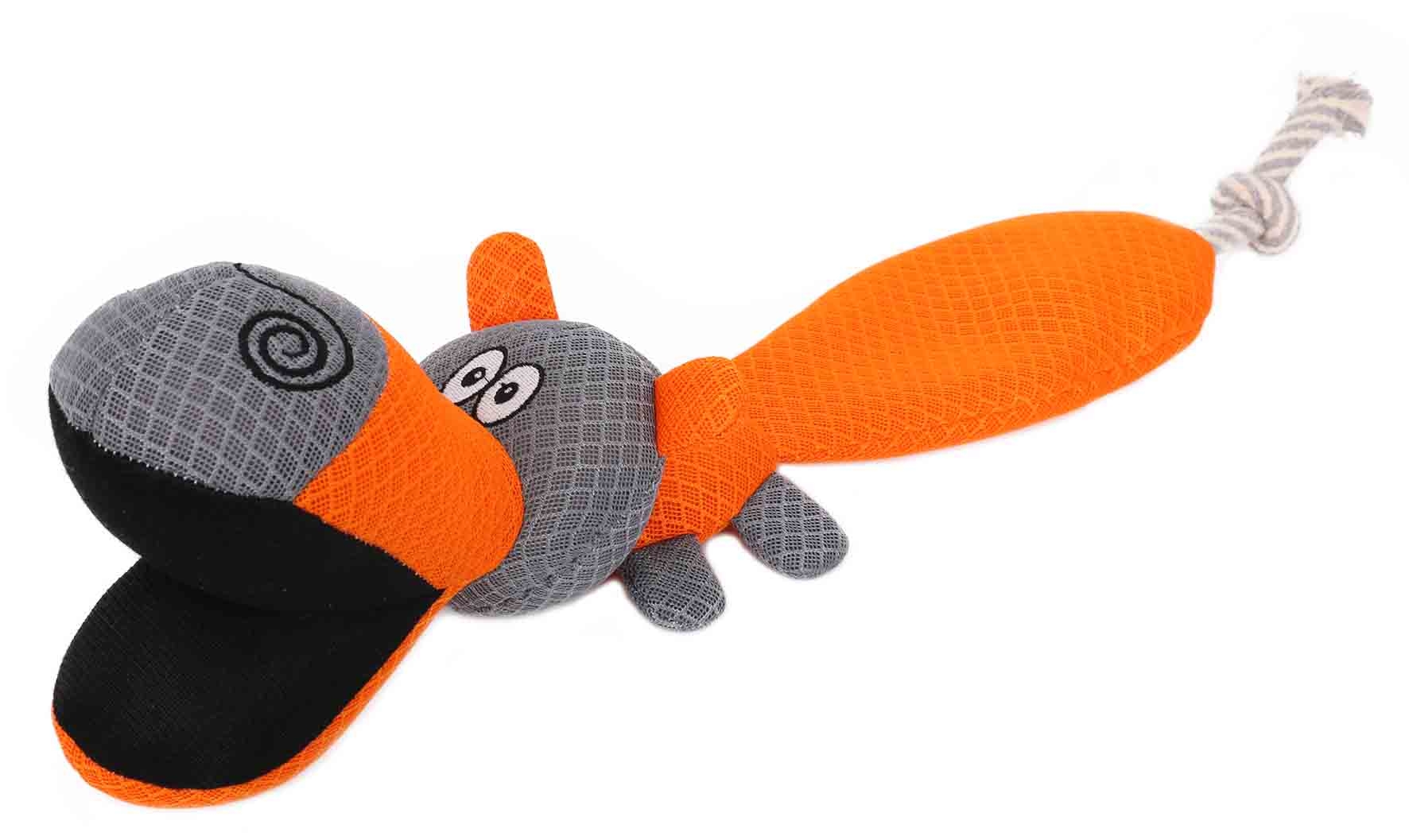 FREEDOG Happy Dog Plush Toy sa konopcem – Narandžasta/Siva (51 cm)