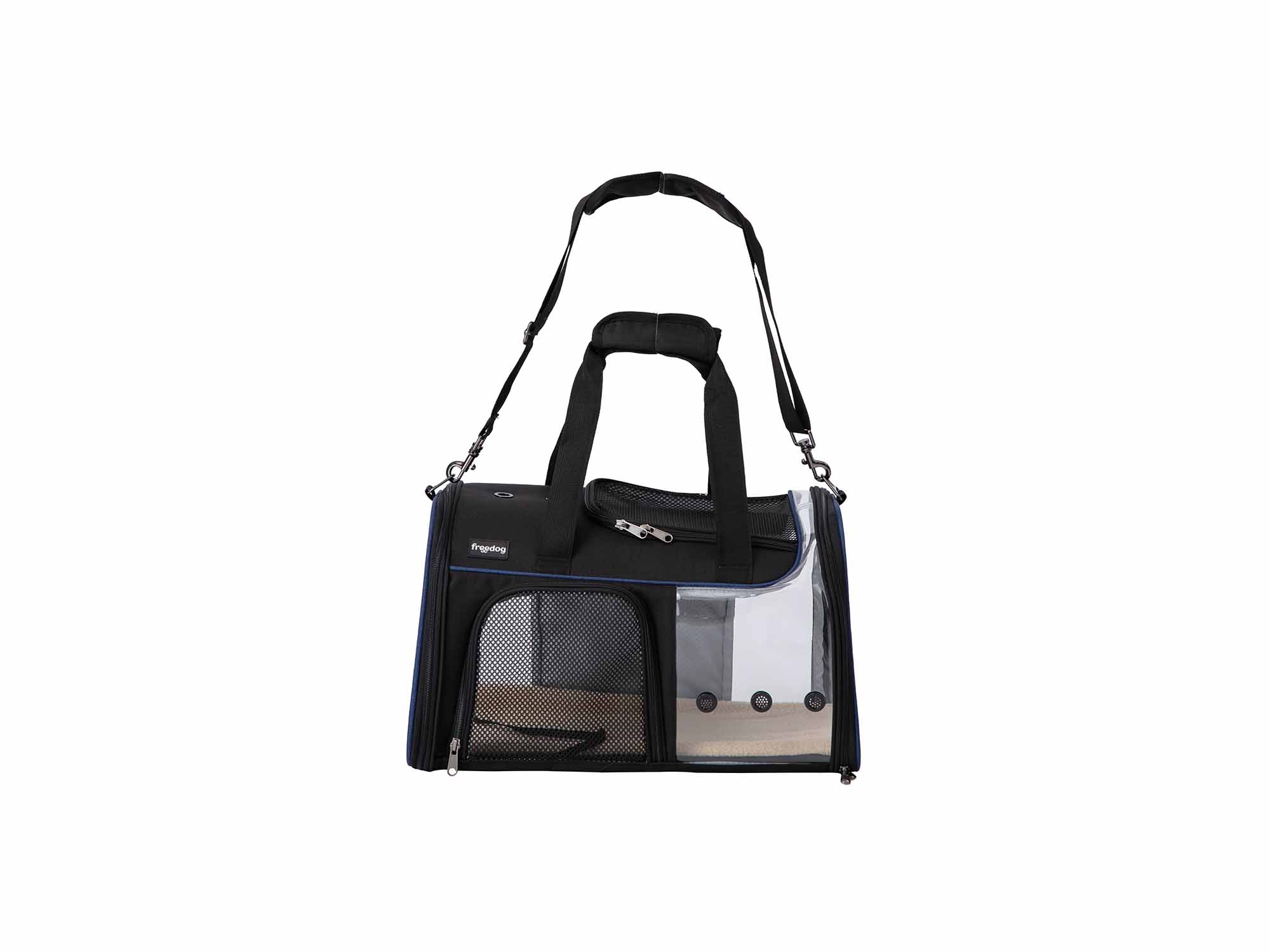 Freedog Prozirni Transporter JFK – Crni i Sivi (49 x 29 cm)