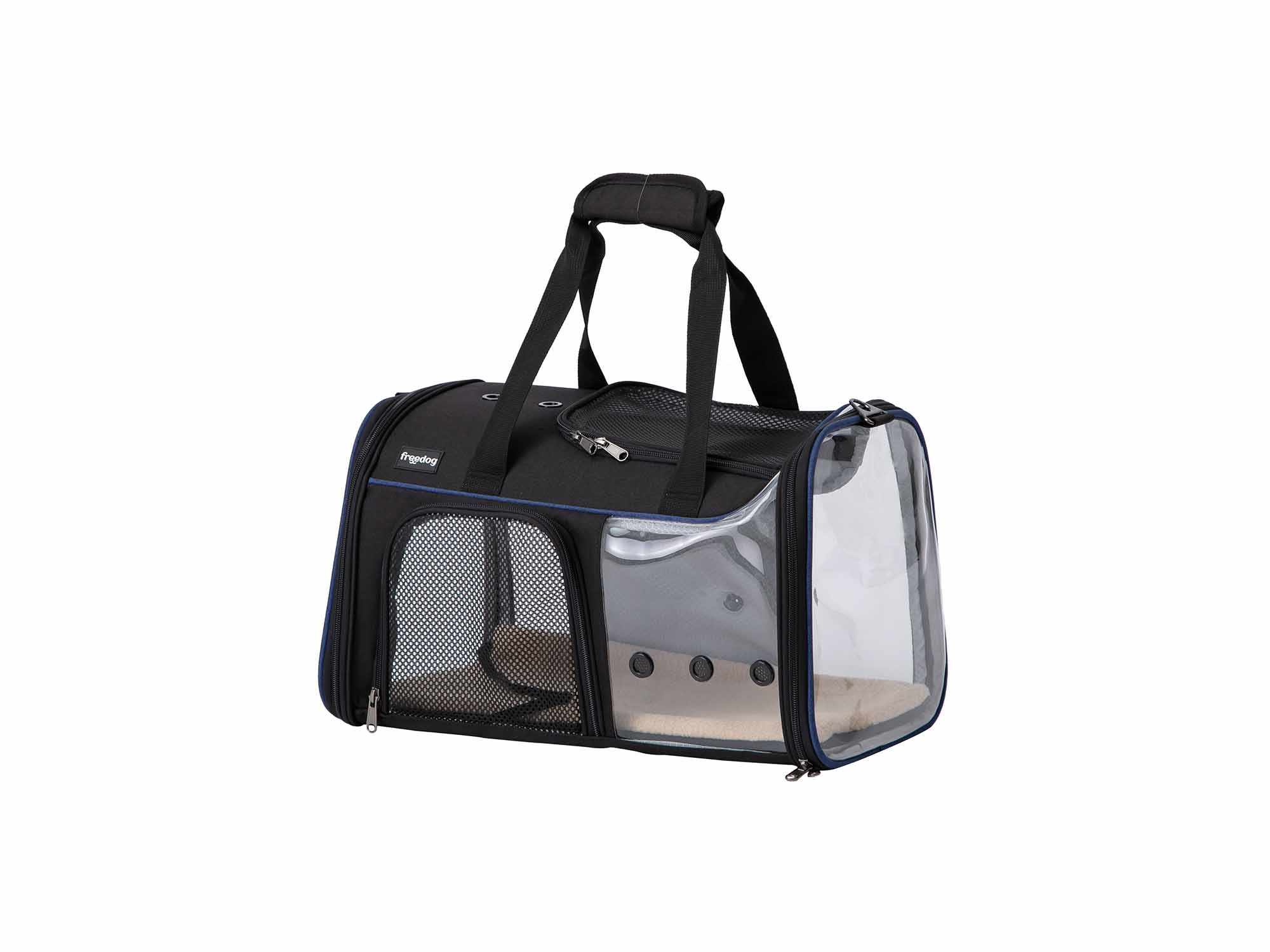 Freedog Prozirni Transporter JFK – Crni i Sivi (49 x 29 cm) - Image 4
