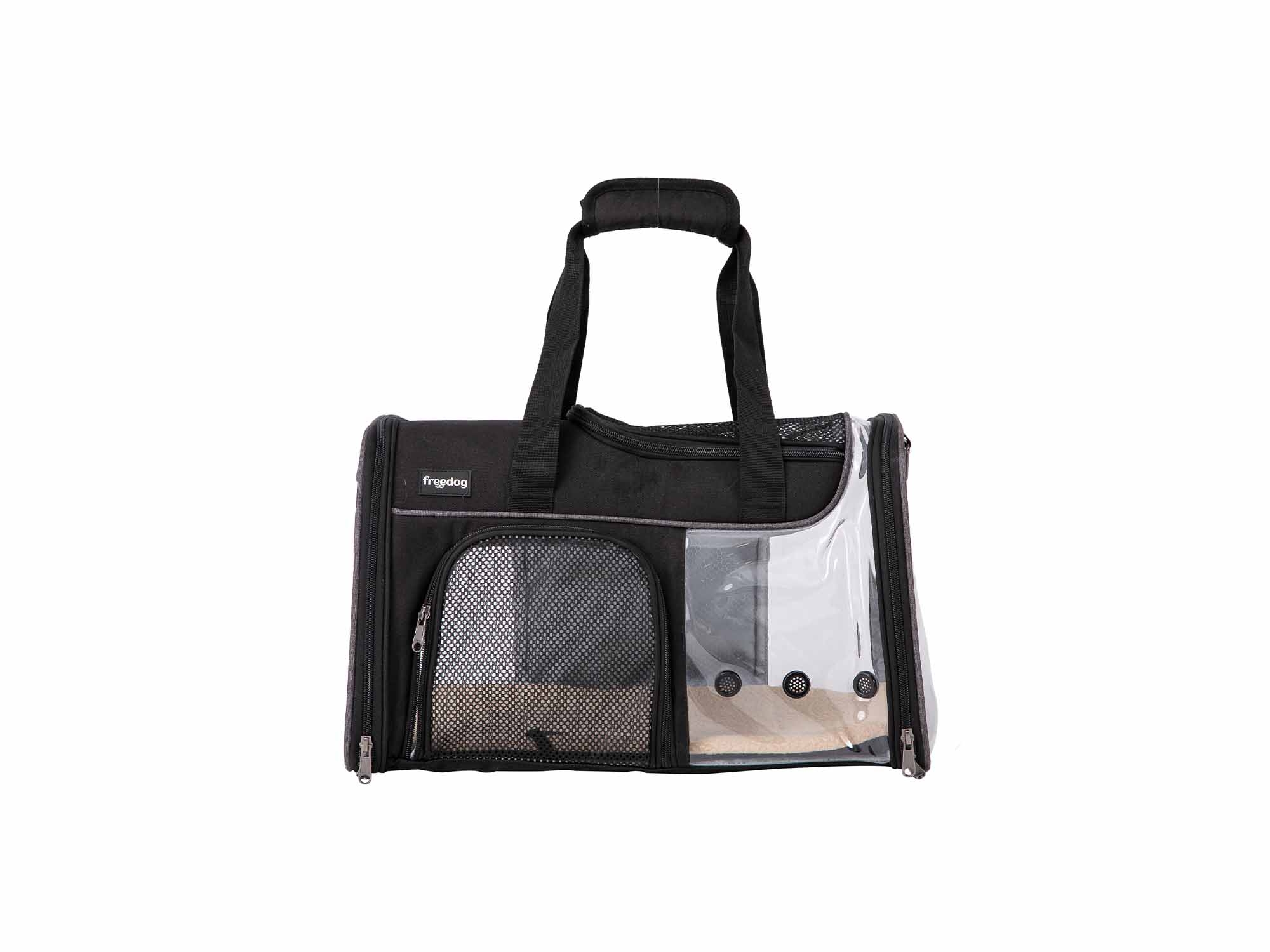 Freedog Prozirni Transporter JFK – Crni i Sivi (49 x 29 cm) - Image 5