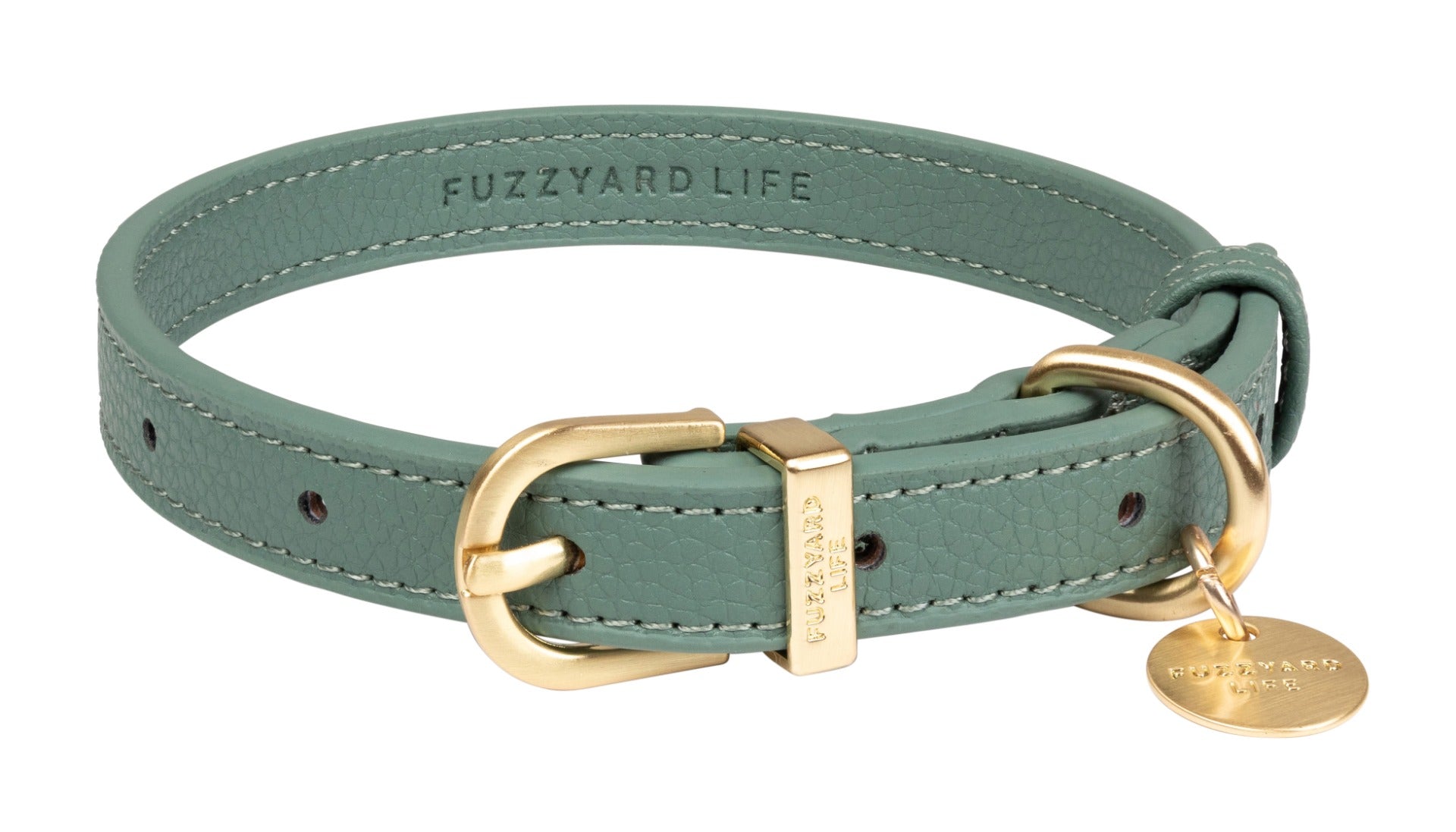 FUZZYARD Life Kožna ogrlica za pse – Myrtle Green - Image 2
