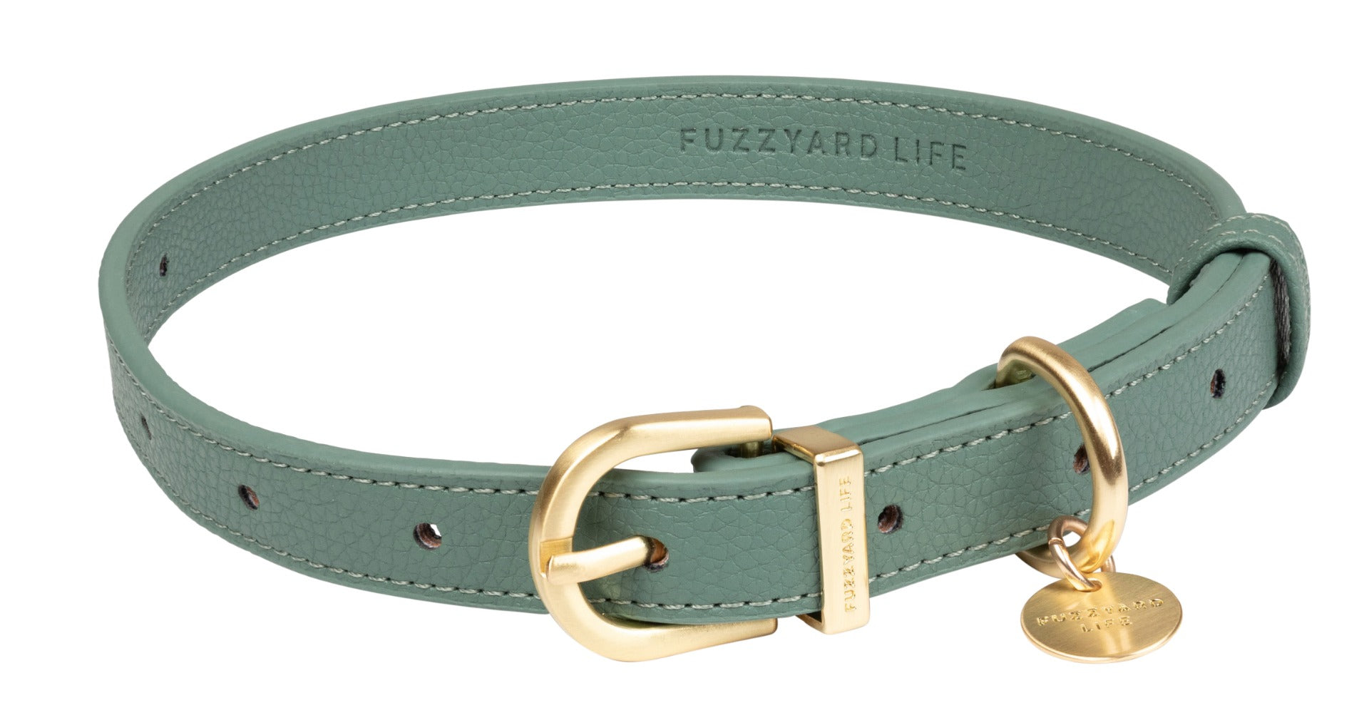 FUZZYARD Life Kožna ogrlica za pse – Myrtle Green