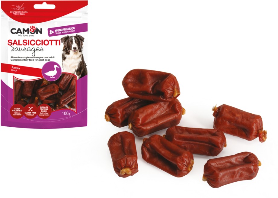CAMON Monoproteinske mini kobasice za pse – Pačetina, 100 g (AB910/B) - Image 2