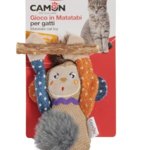 CAMON Plišana igračka za mačke sa matatabi drvetom i mačjom mentom – Majmun, 15 cm (AG116)