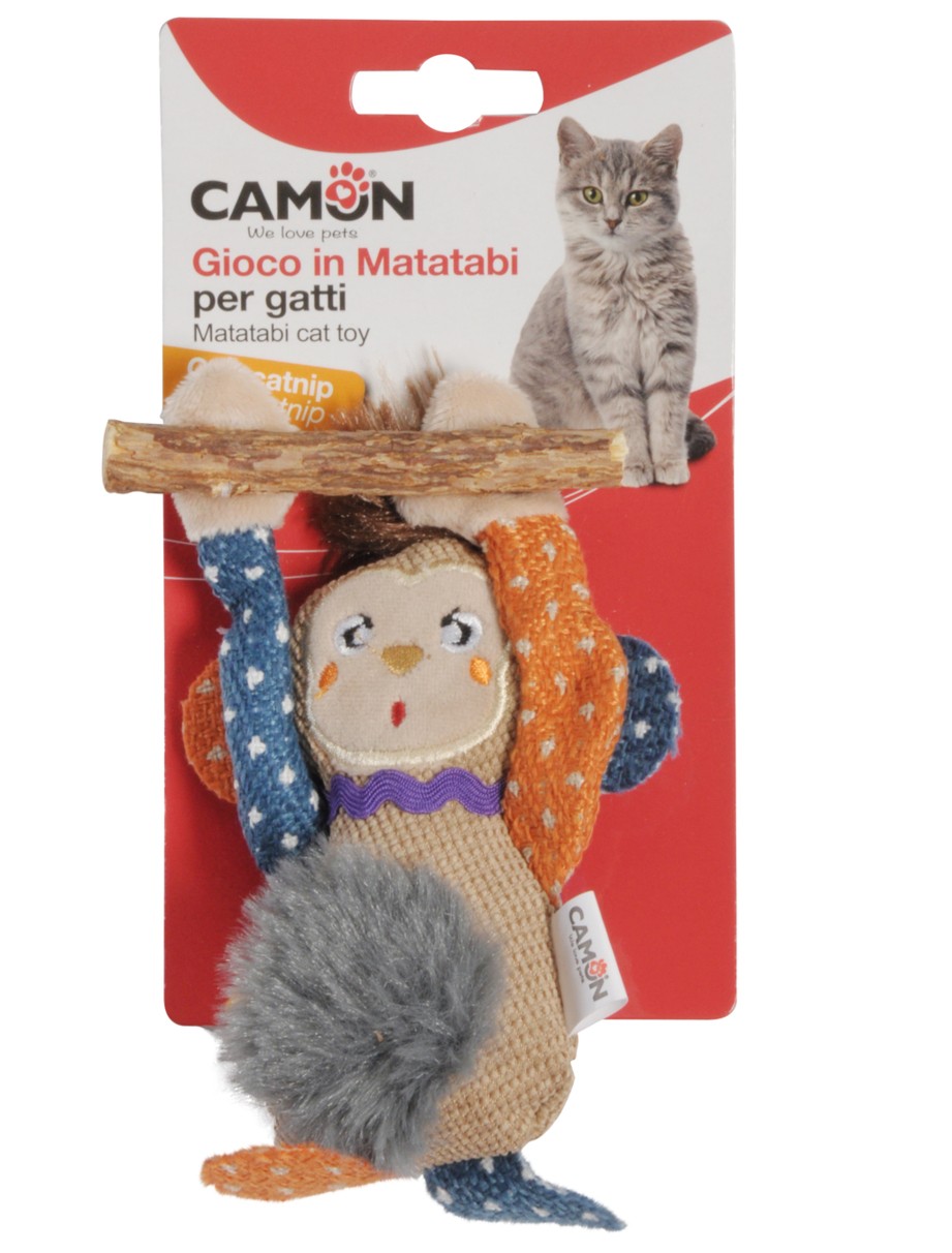 CAMON Plišana igračka za mačke sa matatabi drvetom i mačjom mentom – Majmun, 15 cm (AG116)