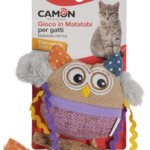 CAMON Plišana igračka za mačke sa matatabi drvetom i mačjom mentom – Sovica, 15 cm (AG117)