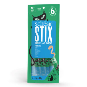 Schesir Stix Kremaste poslastice sa tunjevinom 6x15g (90g) – Poslastica bez žitarica za odrasle mačke