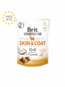 Brit Care Functional Snack Skin & Coat – Poluvlažne funkcionalne poslastice za zdravu kožu i sjajno krzno sa krilom i kokosom (150g)
