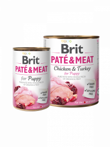 Brit Paté & Meat Puppy Chicken & Turkey – Kompletna vlažna hrana za štenad sa piletinom i ćuretinom 400g