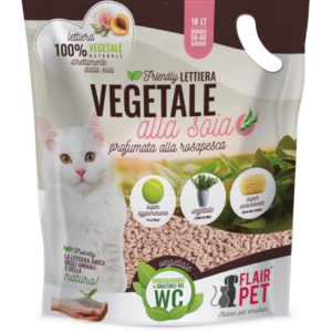 Flair Pet Friendly Lettiera Vegetale alla Soia – Biljni Pijesak od Soje sa Mirisom Ruže i Breskve (10L)