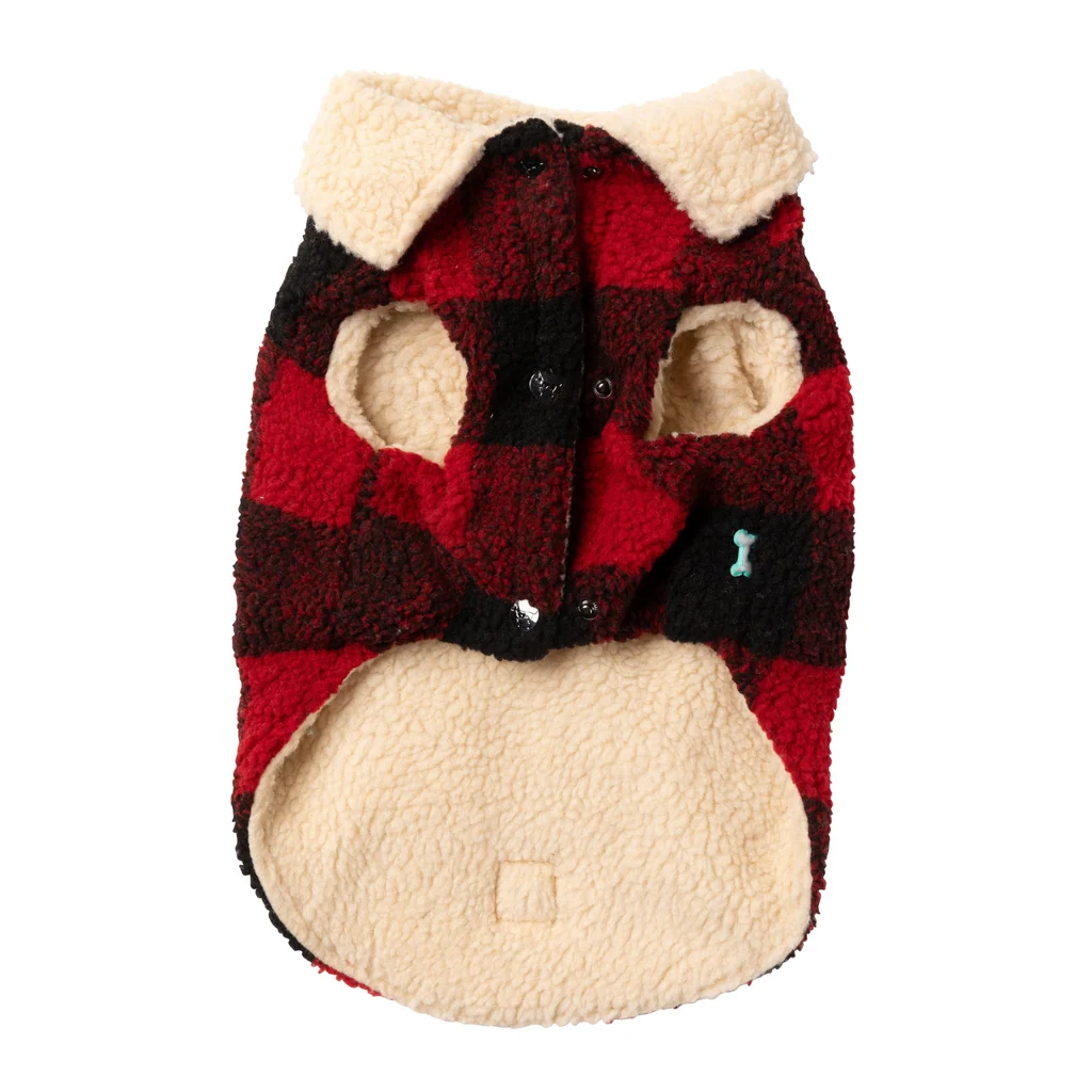 FuzzYard The Lumberjack Kaputić za Pse – Crveno/Crni Karirani - Image 2
