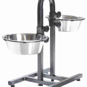 Trixie Curved podesivi metalni stalak sa dvije inox posude