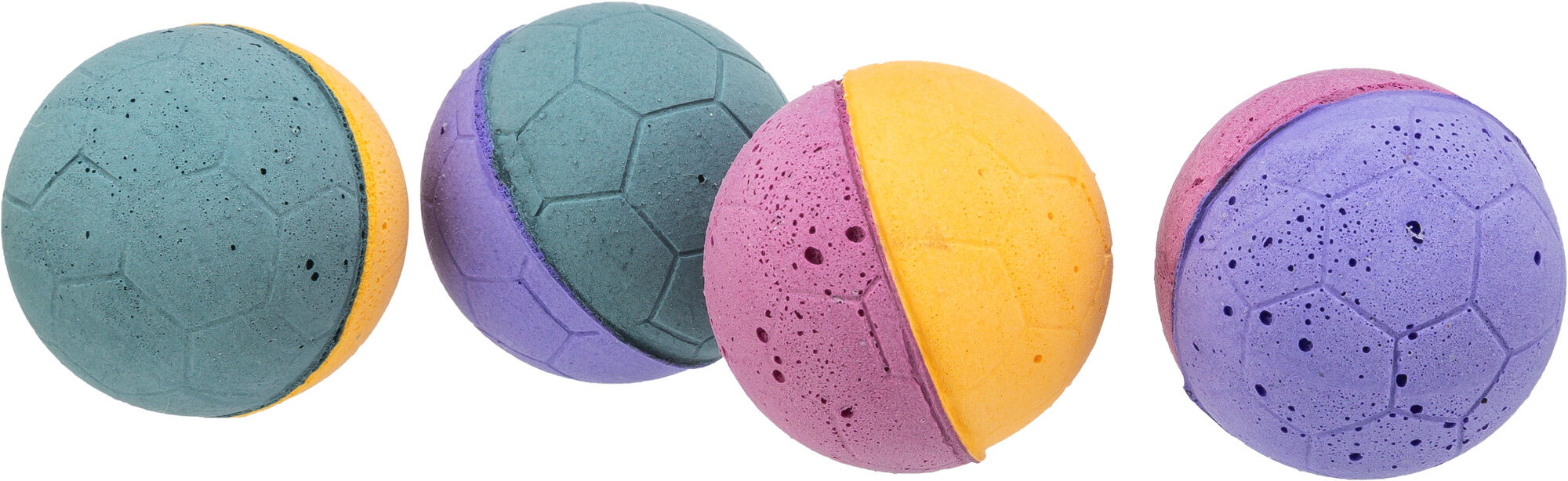 TRIXIE meke pjenaste fudbalske loptice za mačke – Set 4 komada (ø 4.3 cm)