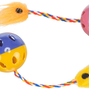 TRIXIE plastična loptica sa kanapom i repom od krzna za mačke (15 cm)
