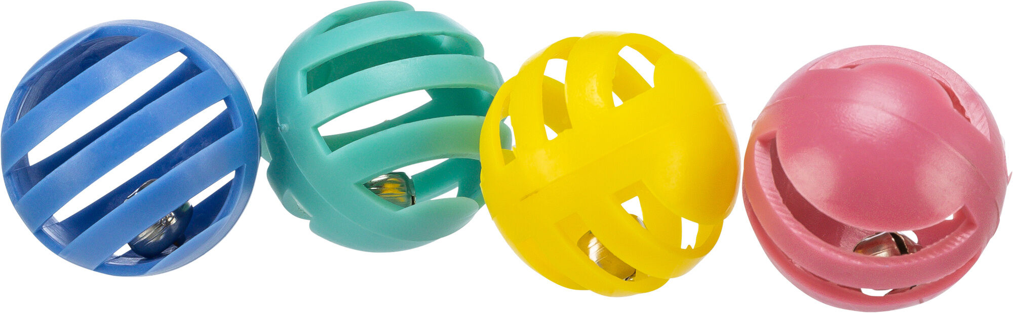 TRIXIE plastične rešetkaste loptice sa zvončićem za mačke – Set 4 komada (ø 4 cm)
