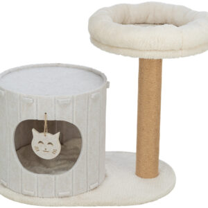 Scratching post Filia with felt cave, cream-coloured