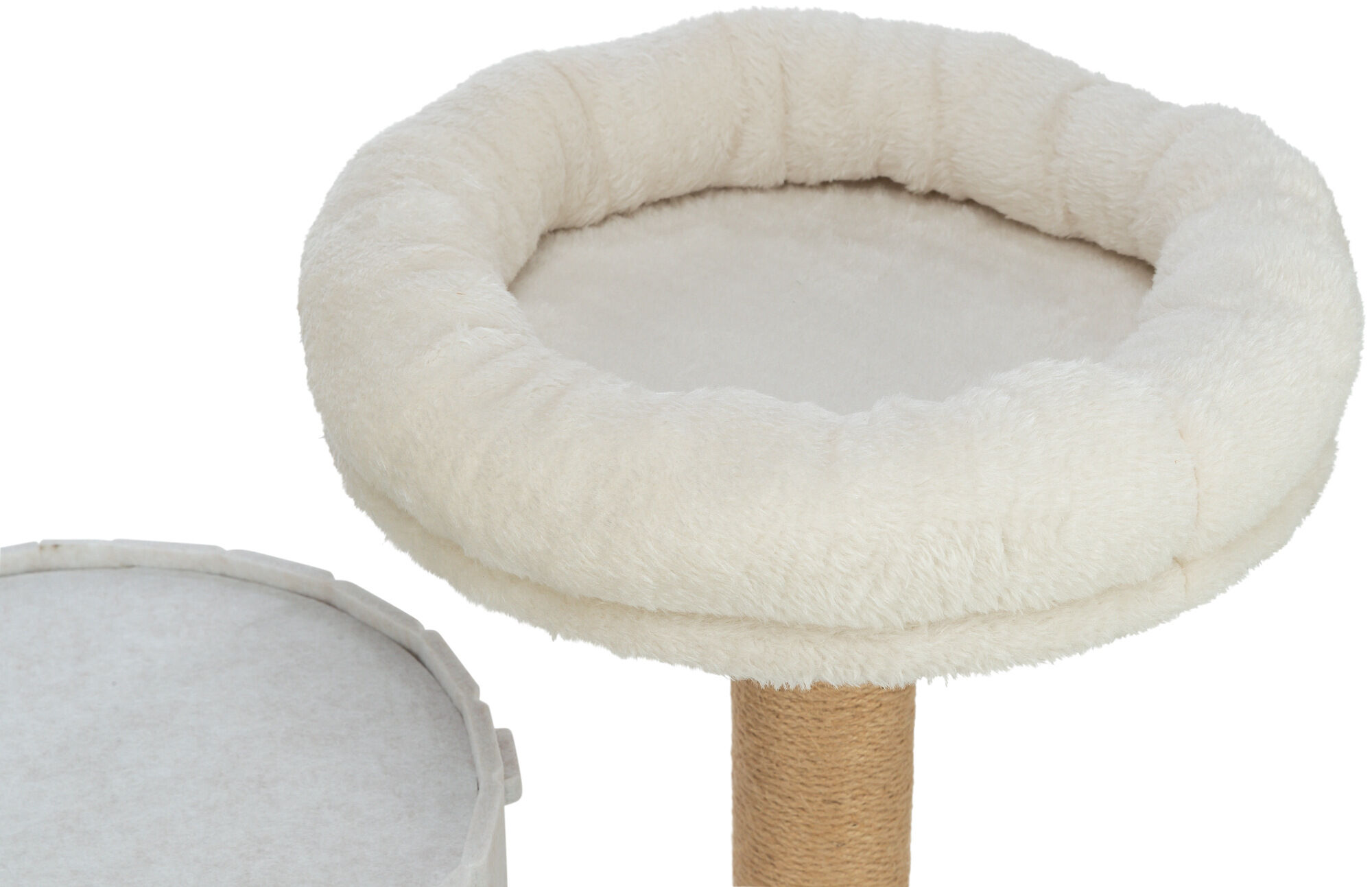 Scratching post Filia with felt cave, cream-coloured - Image 2