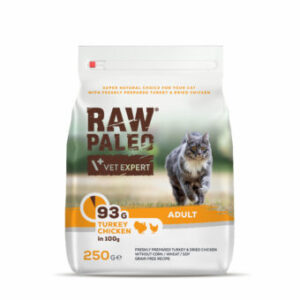 Raw Paleo Adult Cat (Ćuretina & Piletina) – Ultra Premium Suva Hrana za Odrasle Mačke 250g