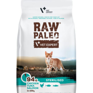 Raw Paleo Sterilised Cat (Piletina, Tunjevina & Losos) – Ultra Premium Suva Hrana za Sterilisane Mačke 2kg