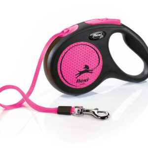 Flexy Neon povodac M Tape 5  roze boje