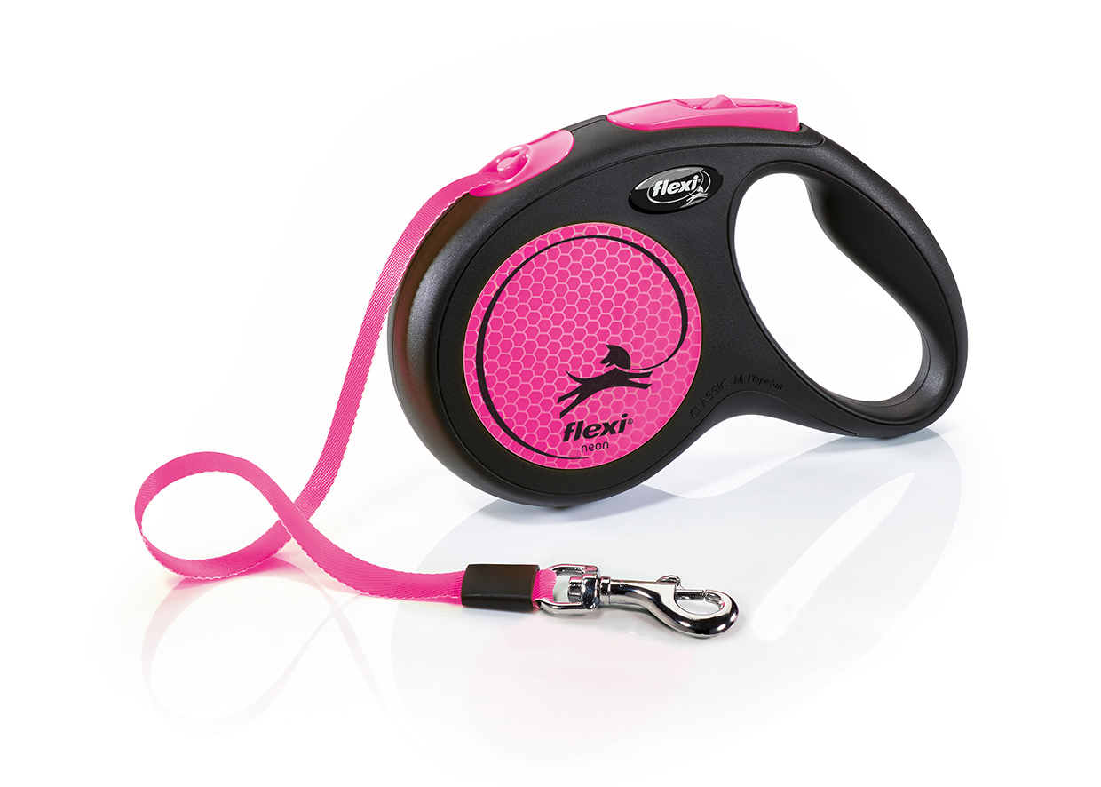 Flexy Neon povodac M Tape 5 roze boje