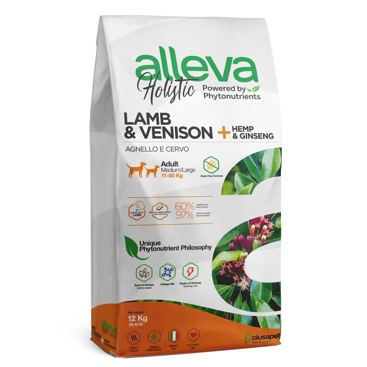 Alleva hrana za pse HOLISTIC Medium/Maxi Adult - jagnjetina i srnetina 12kg