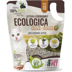 FLAIR PET Ecologica alla Soia – Ekološki biljni pijesak za mačke s aktivnim ugljem 10L