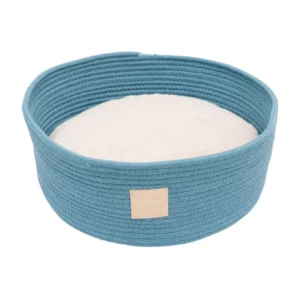 FuzzYard Life luksuzni pleteni krevetac za mačke i male pse – French Blue