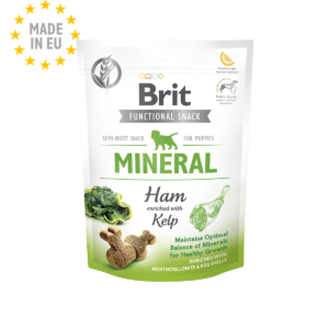 Brit Care Functional Snack Mineral Puppy – Poluvlažne funkcionalne poslastice za štenad sa šunkom i kelpom (150g)