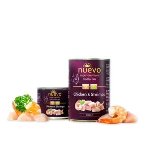 Nuevo Super-Premium vlažna hrana za odrasle mačke – Piletina i škampi (Chicken & Shrimps) 400g